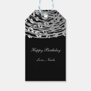 Silver Glam Cheetah Print Exotic Animal Print Gift Tags