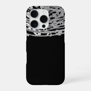 Silver Glam Cheetah Print Exotic Animal Print iPhone 16 Pro Case