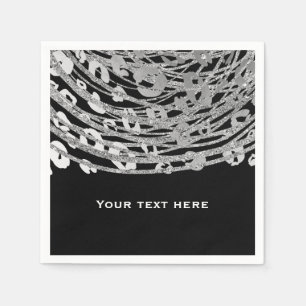 Silver Glam Cheetah Print Exotic Print Party Napkin