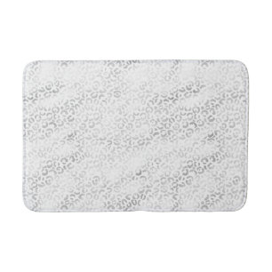 Silver Glam Leopard Print Bath Mat