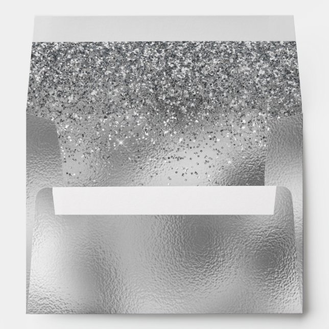 Silver Glam Sparkle Envelope (Back (Bottom))