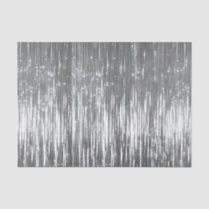 Silver Glam Tinsel Stripes Tissue Paper