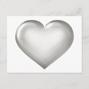 Silver glass heart postcard