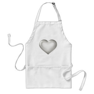 Silver glass heart standard apron