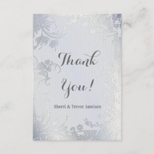 Silver Glimmer Floral Anniversary Thank You