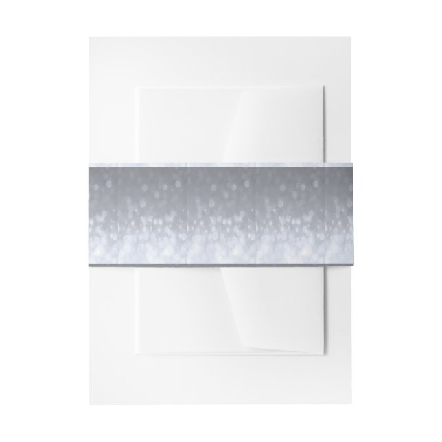 Silver Glimmer Invitation Belly Band (Front Example)