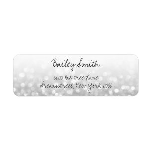 Silver Glitter  address label