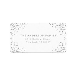 Silver glitter address label III