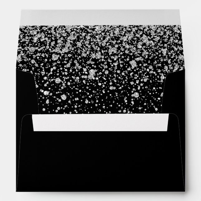 Silver Glitter and Black Envelope (Back (Bottom))