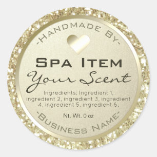 Silver Glitter And Foil Bath Spa Scrub And Soap Classic Round Sticker