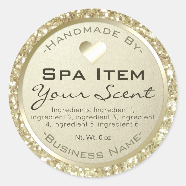 Silver Glitter And Foil Bath Spa Scrub And Soap Classic Round Sticker (Front)