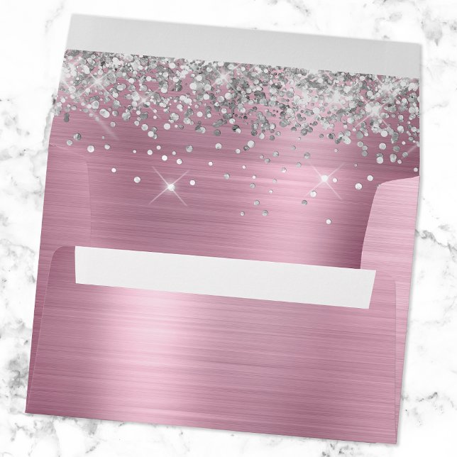 Silver Glitter and Pink Ombre Foil Envelope (Creator Uploaded)