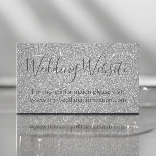 Silver Glitter and Sparkle Simple Business Enclosure Card
