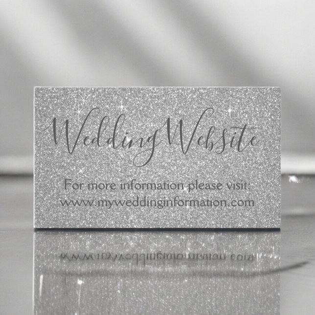 Silver Glitter and Sparkle Simple Business Enclosure Card (Creator Uploaded)