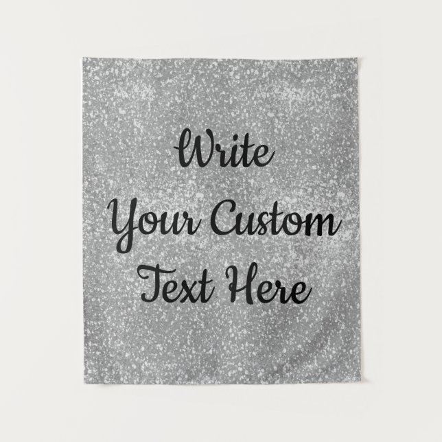 Silver Glitter Anniversary Backdrop Photo Booth Tapestry (Front)