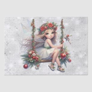 Silver Glitter Background Christmas Fairy Tissue Paper