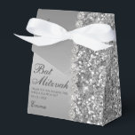 Silver Glitter Bat Mitzvah Favour Box<br><div class="desc">This fantastic silver glitter and diamond sided Bat Mitzvah thank you favour box would be perfect for your event. It would be great for a candy station, on a thank you gift table, or at each place setting with a favour. Be sure you order enough for all your guests. It...</div>