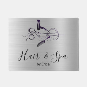 Silver Glitter Beauty Salon Doormat