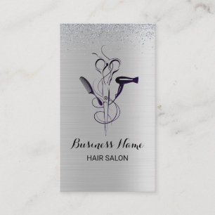 Silver Glitter Beauty Salon Loyalty Card