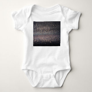 Silver Glitter: Black Bokeh Christmas Baby Bodysuit