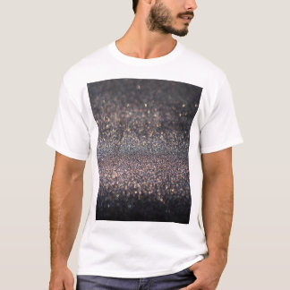 Silver Glitter: Black Bokeh Christmas T-Shirt