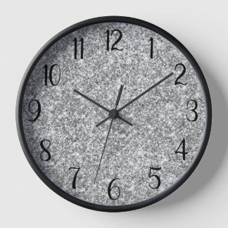 Silver Glitter Black Number Clock