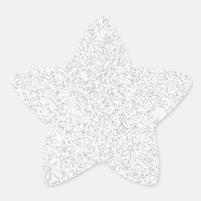 Silver glitter blank template star sticker (Front)