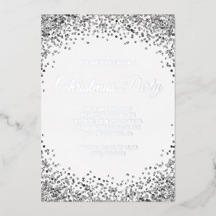 Silver Glitter Border White Christmas Party