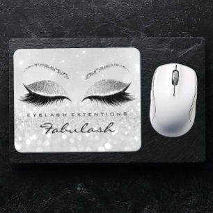 Silver Glitter Branding Beauty Studio Lashes 2Glam Mouse Mat