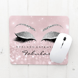 Silver Glitter Branding Beauty Studio Lashes Pink Mouse Mat