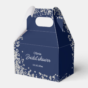 Silver Glitter Bridal Shower Favour Boxes