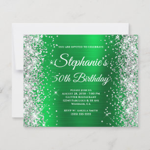 Silver Glitter Bright Green Foil 50th Birthday