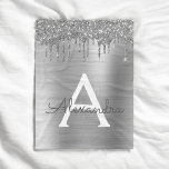 Silver Glitter Brushed Metal Monogram Name Fleece Blanket<br><div class="desc">Silver Faux Foil Metallic Sparkle Glitter Brushed Metal Monogram Name and Initial Fleece Blanket. This makes the perfect sweet 16 birthday,  wedding,  bridal shower,  anniversary,  baby shower or bachelorette party gift for someone that loves glam luxury and chic styles.</div>