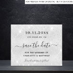 Silver glitter budget wedding save the date flyer<br><div class="desc">Please note that this Save the date is on flyer paper and very thin. Envelopes are not included. For thicker Save the Date card (same design) please visit our store. A trendy wedding Save the Date. A faux silver background. Decorated with faux glitter sparkles. Personalise and add a date, place...</div>