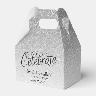Silver Glitter Celebrate Favour Box