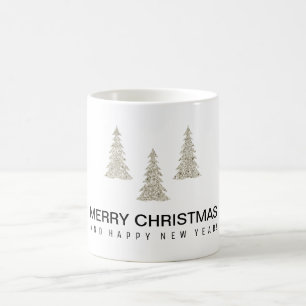 Silver Glitter Christmas Coffee Mug