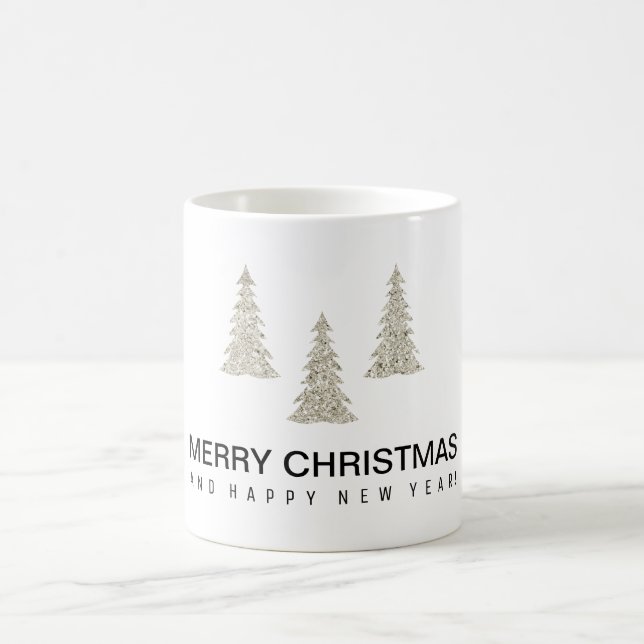 Silver Glitter Christmas Coffee Mug (Center)