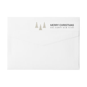 Silver Glitter Christmas Wrap Around Label