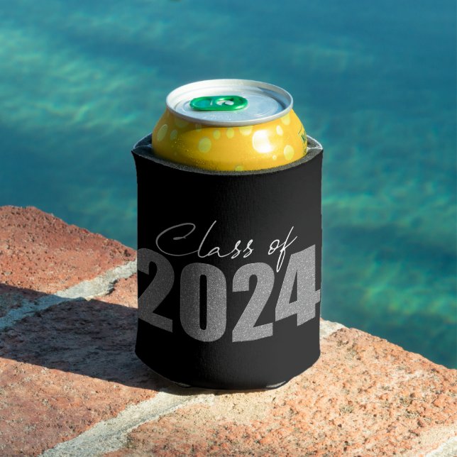 Silver Glitter Class of 2024 Can Cooler (In Situ Pool)