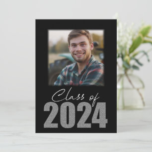 Silver Glitter Class of 2024 Photo Announcement