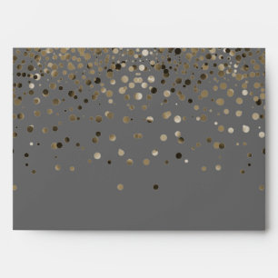 Silver Glitter Confetti Sparkles Grey Envelope