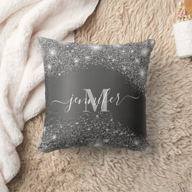 Silver Glitter Cushion (Blanket)
