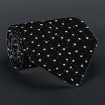 Silver Glitter Cute Hearts Pattern Tie<br><div class="desc">Silver glitter cute hearts seamless pattern over customisable black background.</div>