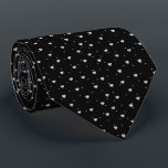 Silver Glitter Cute Hearts Pattern Tie<br><div class="desc">Silver glitter cute hearts seamless pattern over customisable black background.</div>