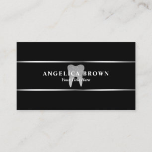 Silver Glitter Dental Business Card
