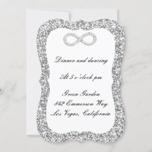 Silver Glitter Diamond Infinity Reception Card