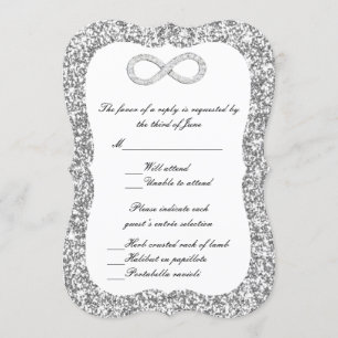 Silver Glitter Diamond Infinity Response Card