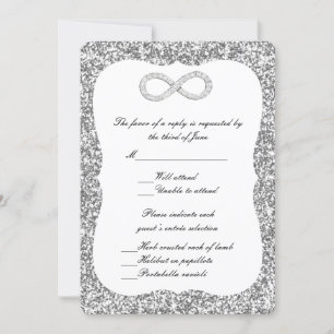 Silver Glitter Diamond Infinity Response Card