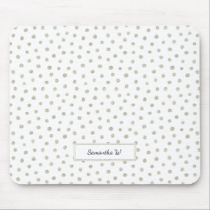 Silver glitter dots mouse mat
