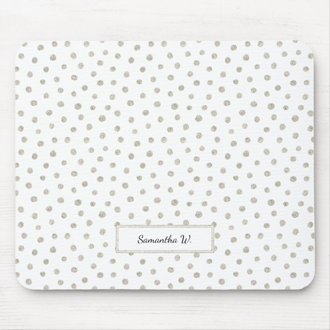 Silver glitter dots mouse mat (Front)